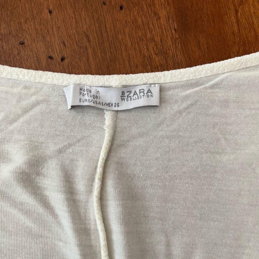 Zara W Collection Ivory Art to Wear Short Sleeved Top - Picture 2 of 6